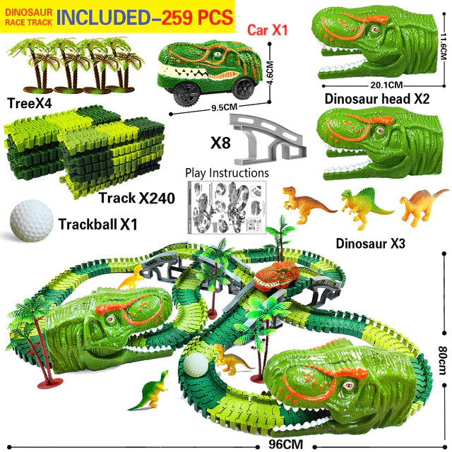 Racing Dinosaur Train Set™ | Fantasifullt tågset för oöverträffad underhållning | Innehåller en extra GRATIS Dino + tågvagn värd 149