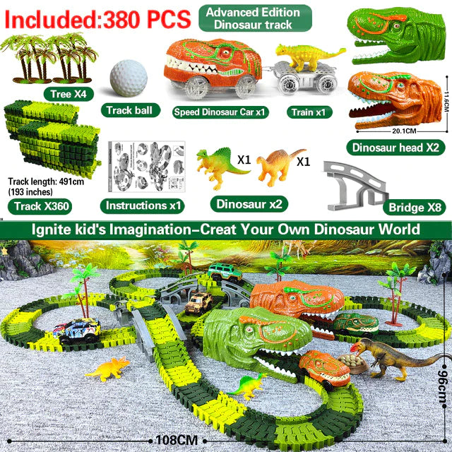 Racing Dinosaur Train Set™ | Fantasifullt tågset för oöverträffad underhållning | Innehåller en extra GRATIS Dino + tågvagn värd 149