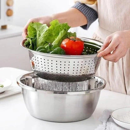 6-in-1 Stainless Steel Basin™ | Multifunktionellt rivjärn med diskho för en bättre matlagningsupplevelse