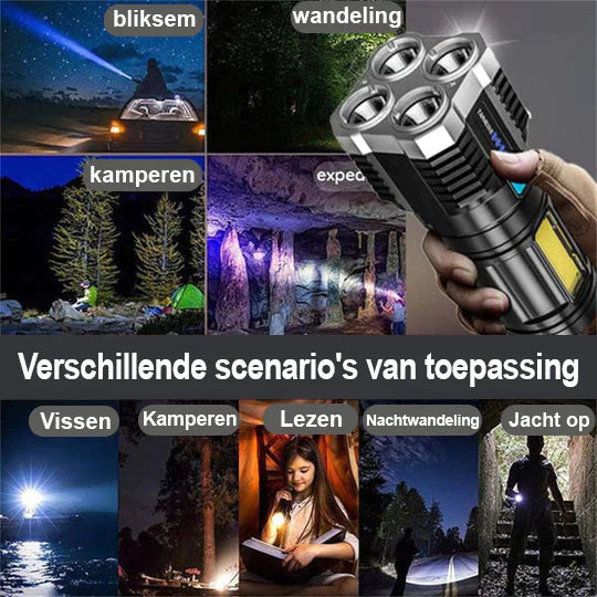 Intense LED Flashlight™ | Ultrastark nattlampa med flera funktioner