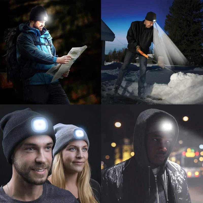 Lumina Beanie™ | Moderiktiga stickade mössor med LED-lampor