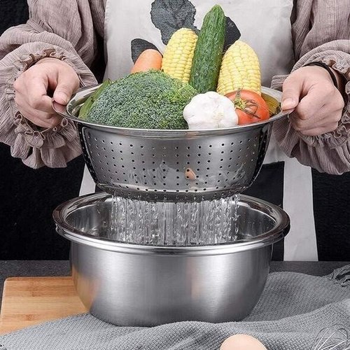 6-in-1 Stainless Steel Basin™ | Multifunktionellt rivjärn med diskho för en bättre matlagningsupplevelse