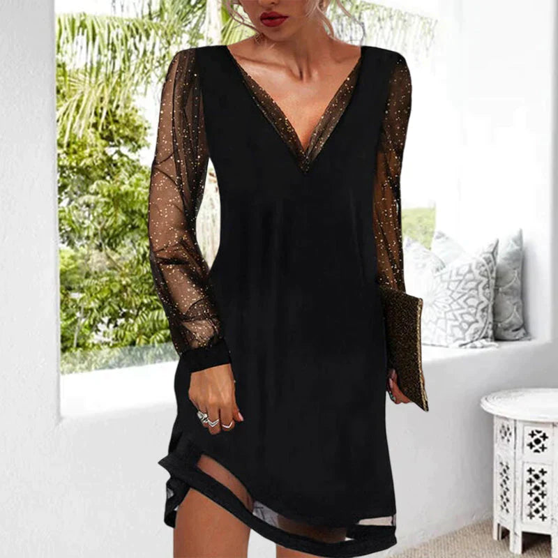 Sexy Lace Dress™ | Klassisk aftonklänning med V-ringning för kvinnor