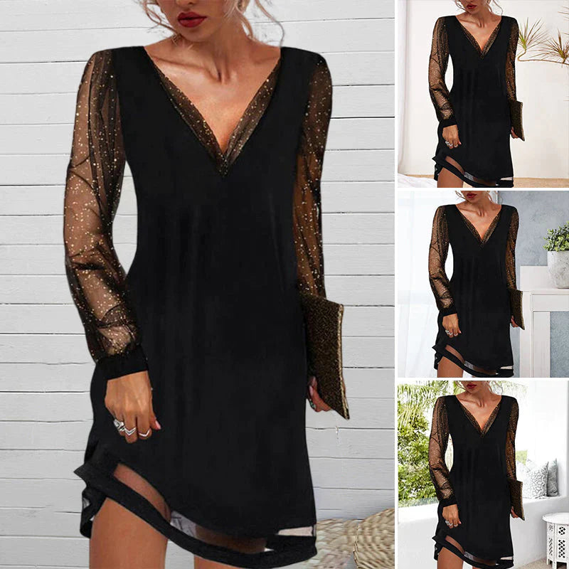 Sexy Lace Dress™ | Klassisk aftonklänning med V-ringning för kvinnor