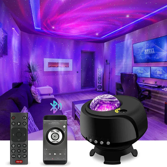 Polaris Galaxy Projector™ | Förtrollande norrskensprojektor med inbyggd Bluetooth-högtalare