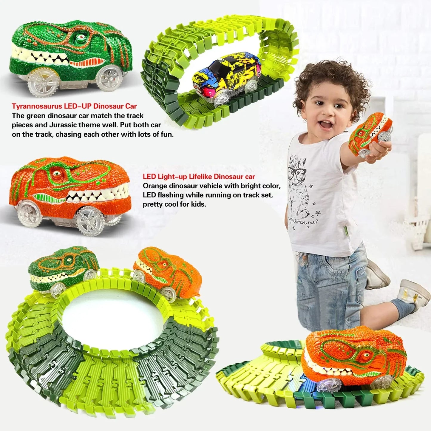 Racing Dinosaur Train Set™ | Fantasifullt tågset för oöverträffad underhållning | Innehåller en extra GRATIS Dino + tågvagn värd 149