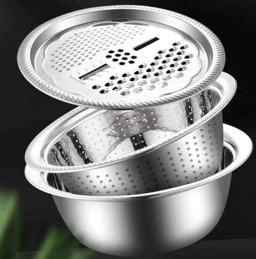 6-in-1 Stainless Steel Basin™ | Multifunktionellt rivjärn med diskho för en bättre matlagningsupplevelse